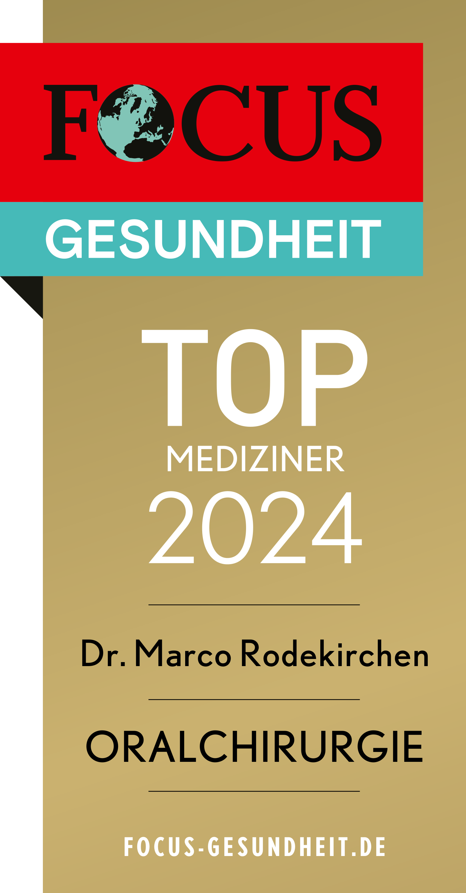 FOCUS-Siegel „TOP Mediziner 2024 ­ Oralchirurgie